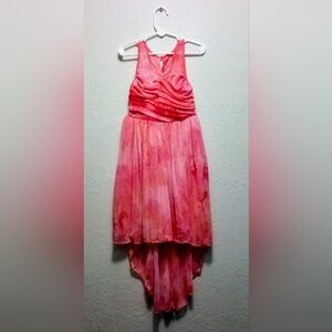 Emily West dress Sz. 7 Multicolored (pink, peach & splashes of orange)